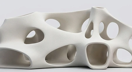 Porous white biomorphic shell