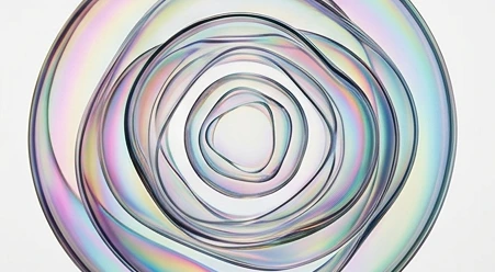 Abstract layered sculpture accompanying frequently asked questions