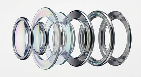 Layered translucent sculptural fins