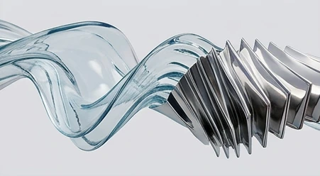 Flowing liquid chrome surface