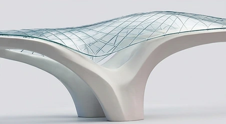 Pearlescent arch with an open doorway