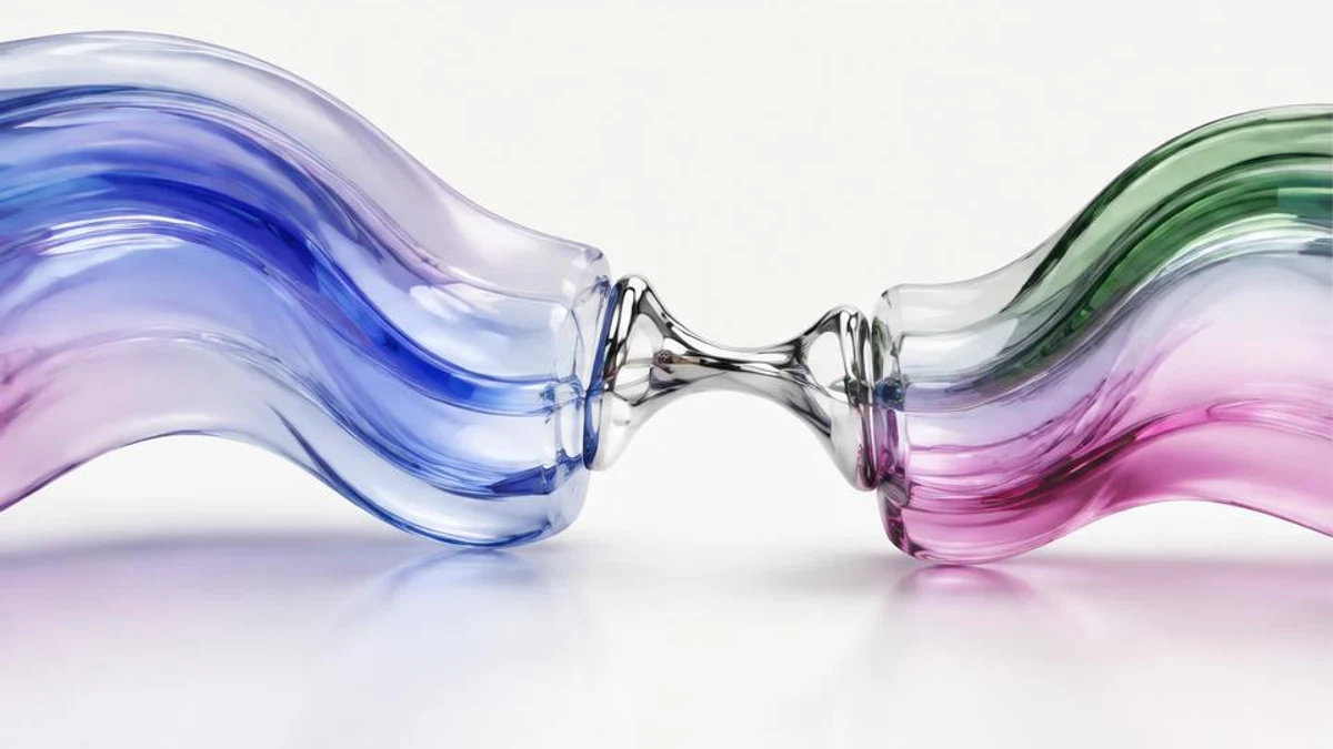 Separated glass channels joined with chrome, representing a hypothetical delivery failure